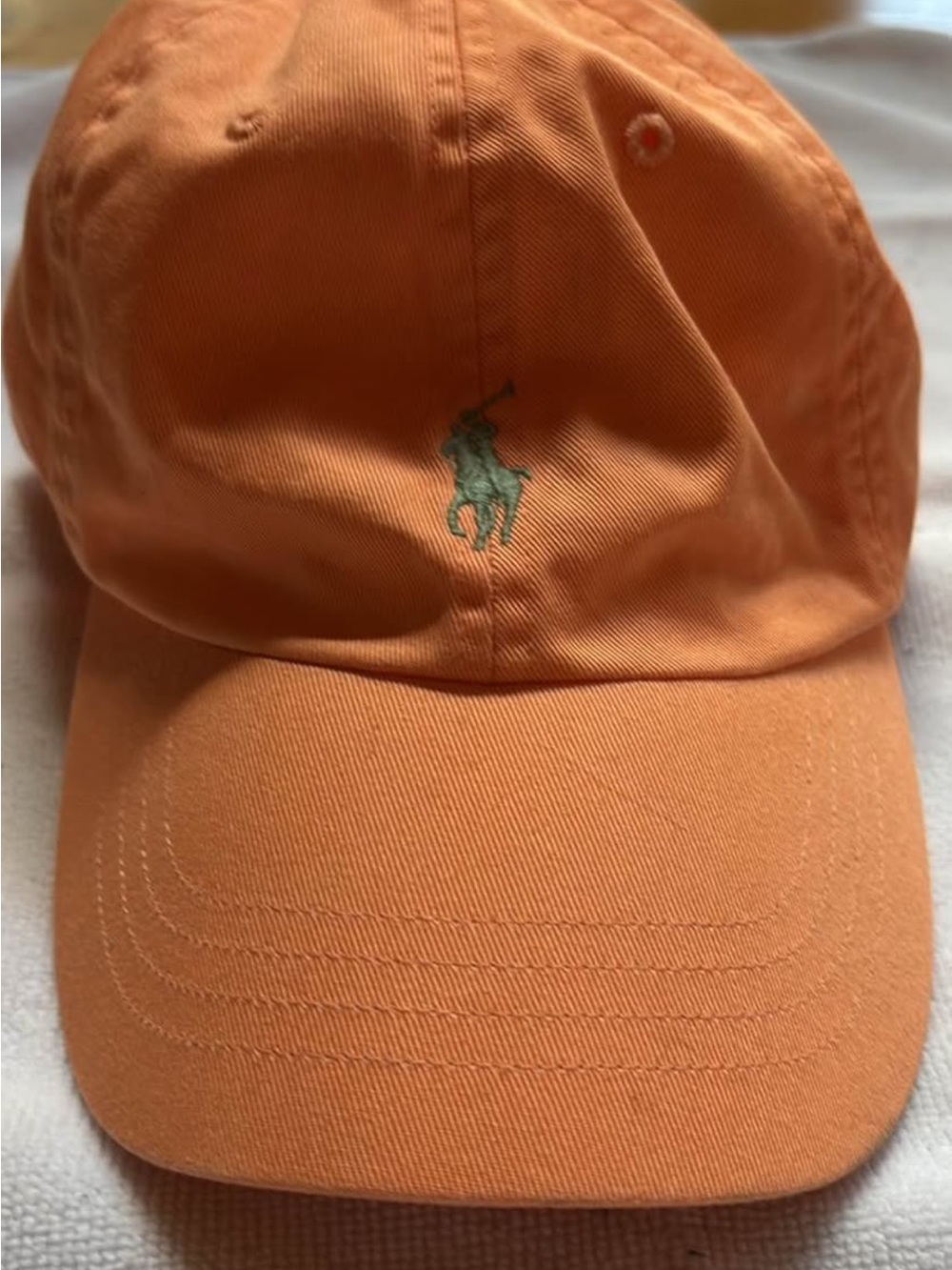 Polo by Ralph Lauren Orange Cotton Polo Cap with Green Pony